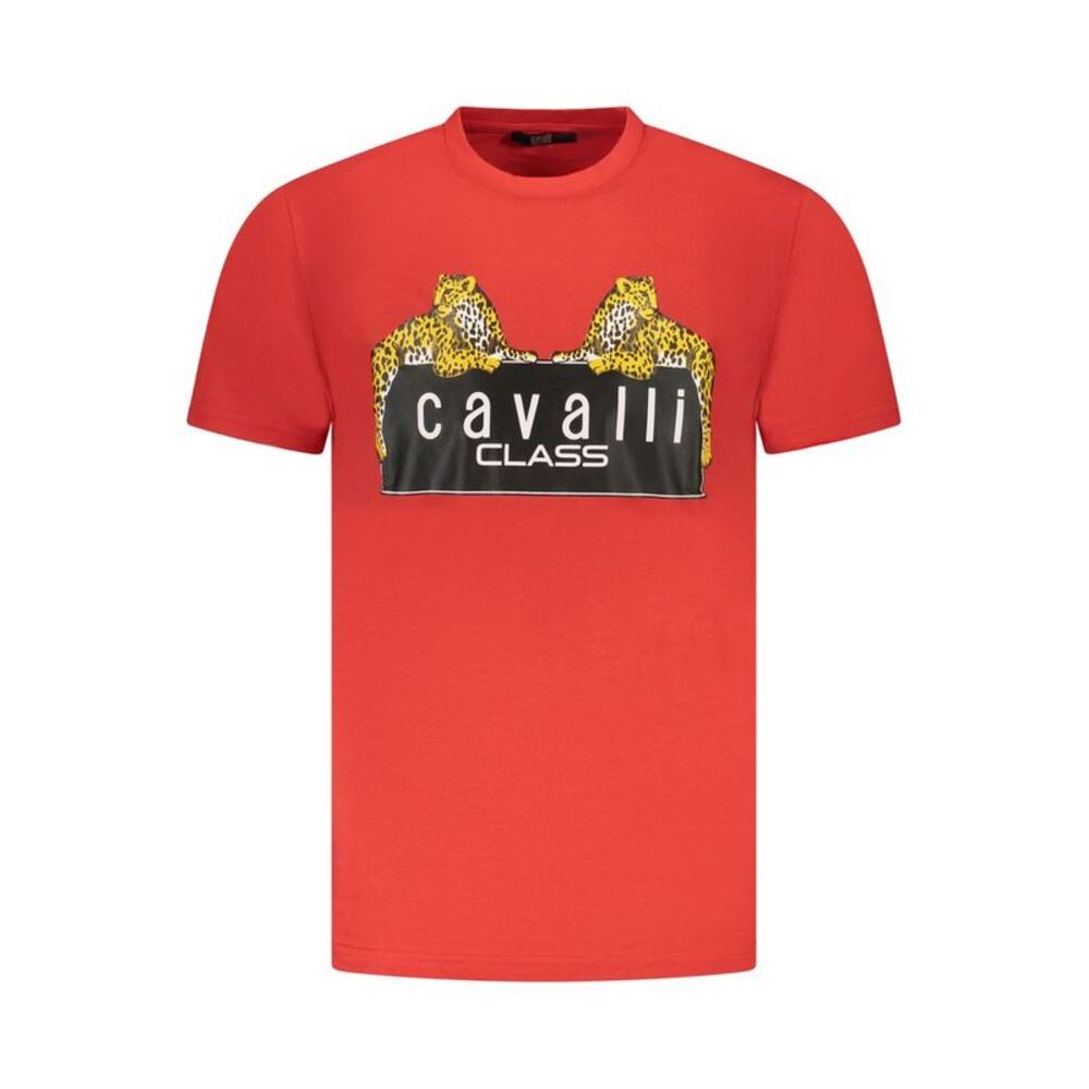 Cavalli Class Rosso Cotton Men Men's T-Shirt